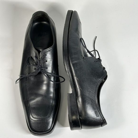 Hugo Boss Shoes Men’s Size 10 Vero Cuoio Oxford Black Leather Dress - Picture 3 of 16